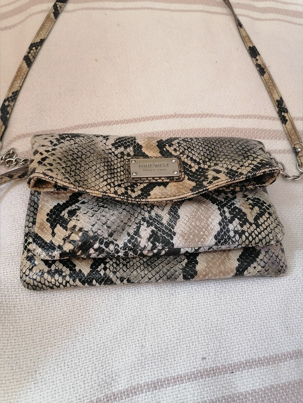 Nine West Snake-Print Crossbody Bag